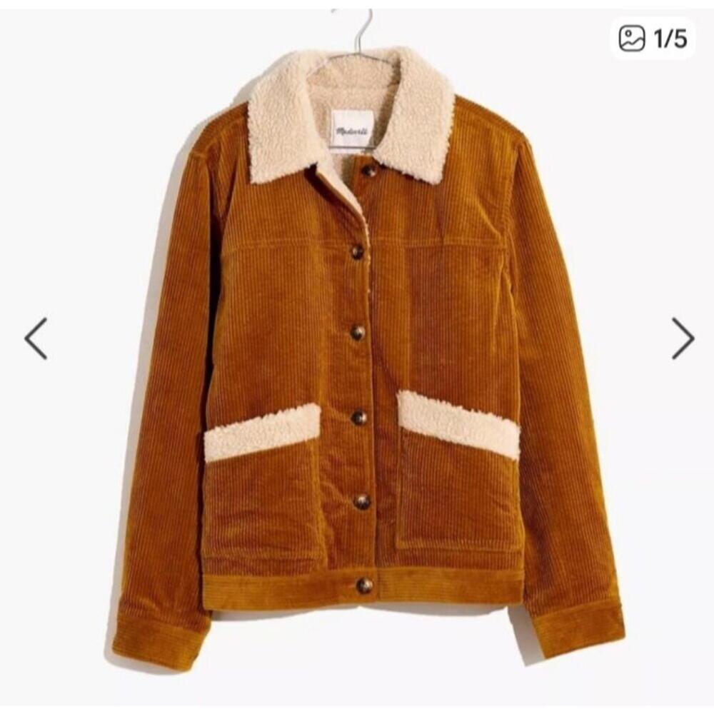 Madewell Sherpa-Lined Corduroy Swing Chore Coat Barn Jacket Size XS
